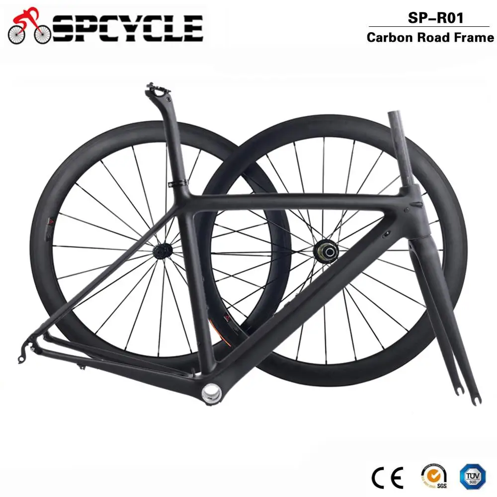 Excellent Spcycle 2020 New Ultralight Carbon Road Bike Frame Wheelset T1000 Carbon Road Bicycle Frameset With Seatpost Headset 50/53/55cm 0