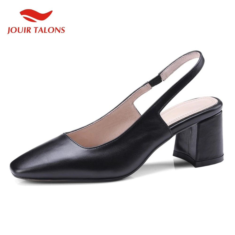 

genuine cow leather retro chic sandals woman shoes chunky heels office lady comfortable elegant shoes woman sandals