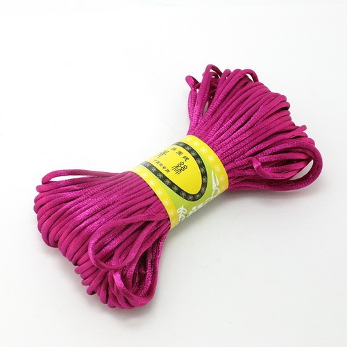 20M Solid Chinese Knot Cord Rattail Silk Satin Braided String For DIY Bracelet Rope Jewelry Making Beading Braided Threads