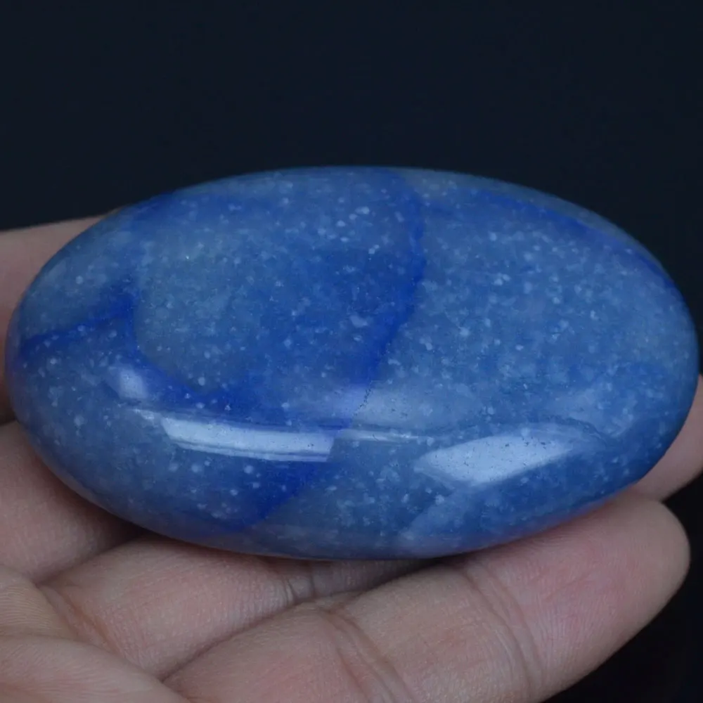 

2.36 Inch Natural Blue Quartz Crystal Reiki Healing Quartz Chakra Massage Energy Palm Stone Crafts