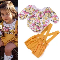 Для детей Девушки боди комбинезон джемпер с длинным рукавом шорты комбинезон модная одежда YH-17