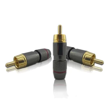 

Gold-plated RCA plugs Lotus plug audio line Coaxial lines to audio sound plug