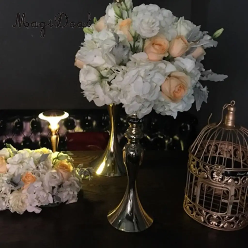 Large Metal Flower Vase Planter Home Decor Wedding Pillar Case Candle Holder Tea Light Candlestick