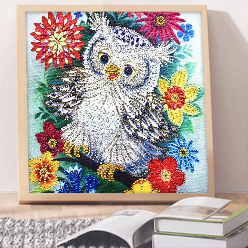 KOVIPGU Cute Owl 5D Special Shaped Diamond Painting Embroidery Needlework Rhinestone Crystal Cross Craft Stitch Kit DIY