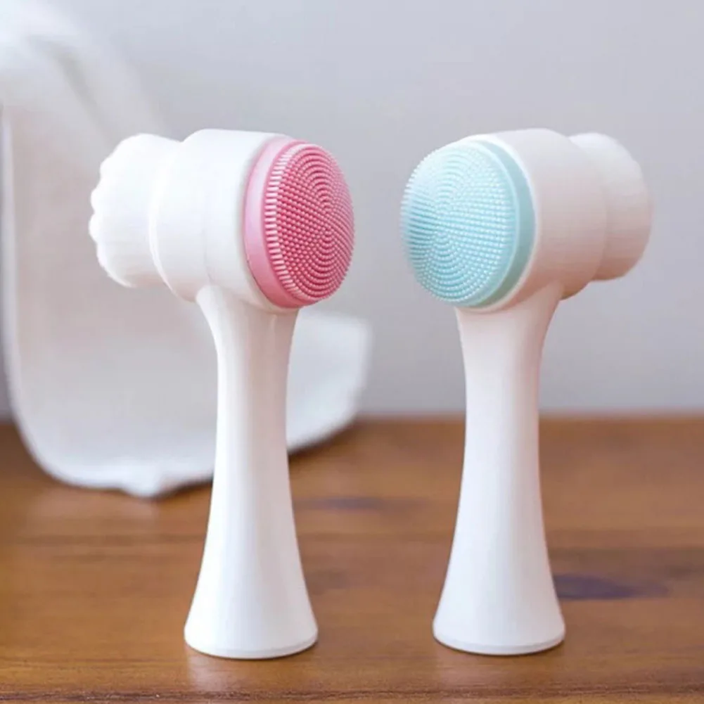 

Double-side Silicone Facial Cleanser Portable 3D Face Cleansing Brush Face Cleaning Massaging Washing Product Skin Care Tool