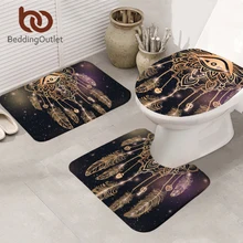BeddingOutlet глаз в стиле «Ловец снов»; Ванная комната коврики 3 шт./компл. Non-slip Galaxy коврик комплект в богемном стиле стульчак унитаза абсорбент декоративный коврик гистиной