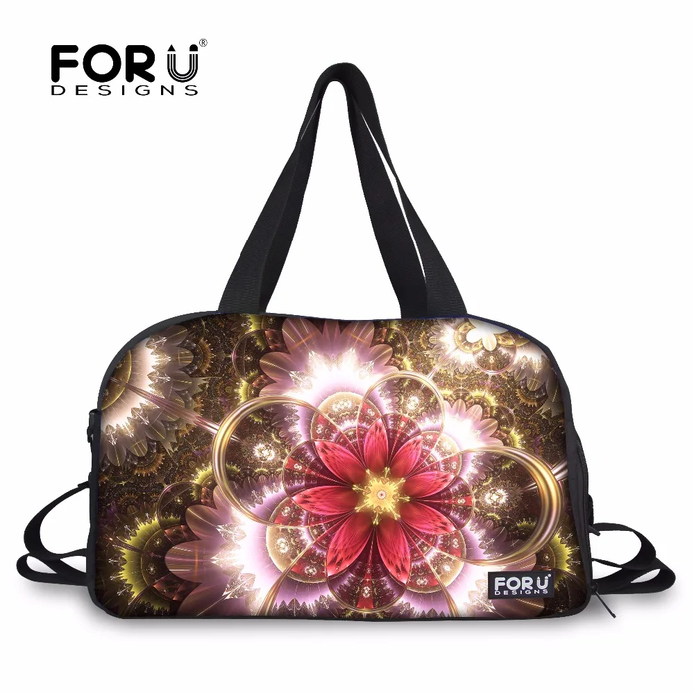 

FORUDESIGNS Sports Bags for Fitness Women Yoga Mat Shoulder Bag Vintage Flowers Design Gym Training Bag Large Tote Handbag 2018