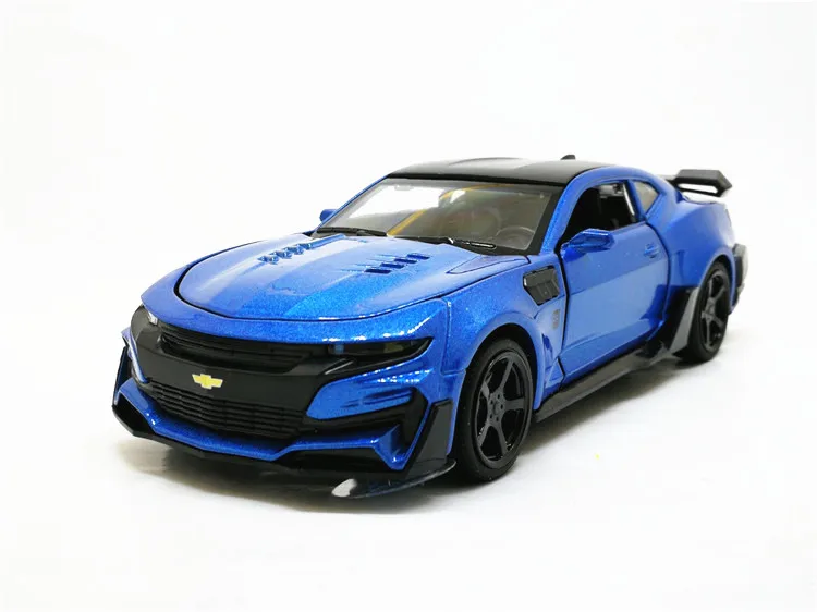 1:32 Chevrolet Camaro, спортивный автомобиль, литая под давлением модель автомобиля, игрушка 5 цветов, оттягивающая назад, мигающая, для детей, на день рождения, рождественские подарки, игрушки