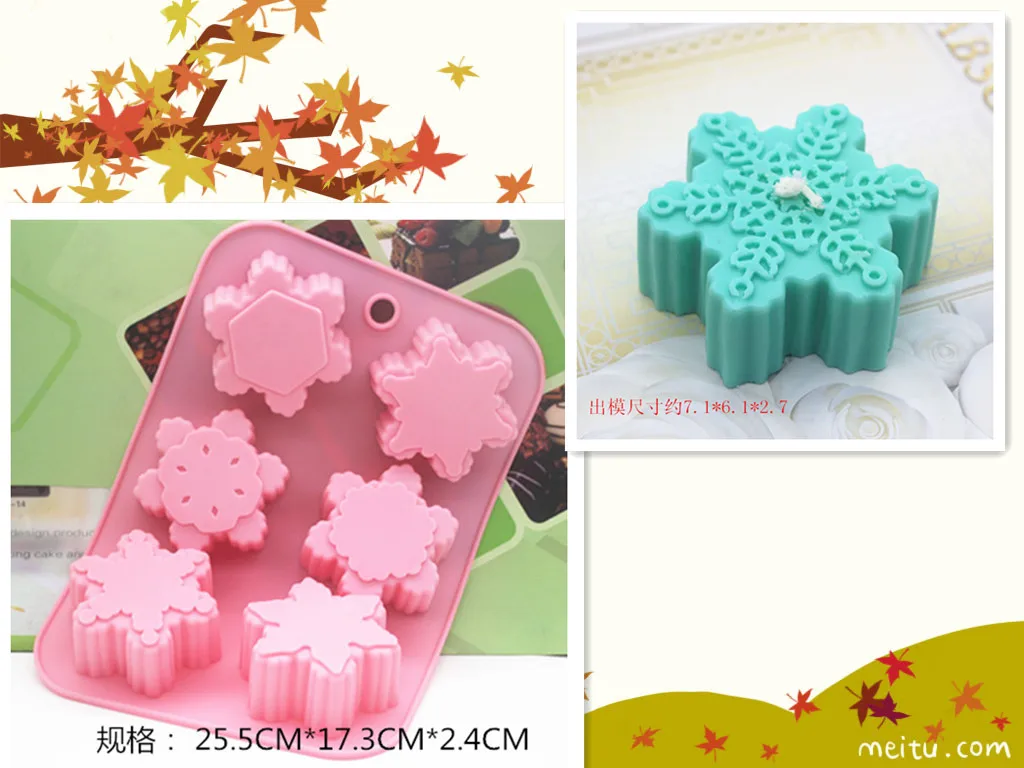Connected Silicone Molds for Candle making Jelly Cake Soap DIY 3d Flowers snowflakes Mold