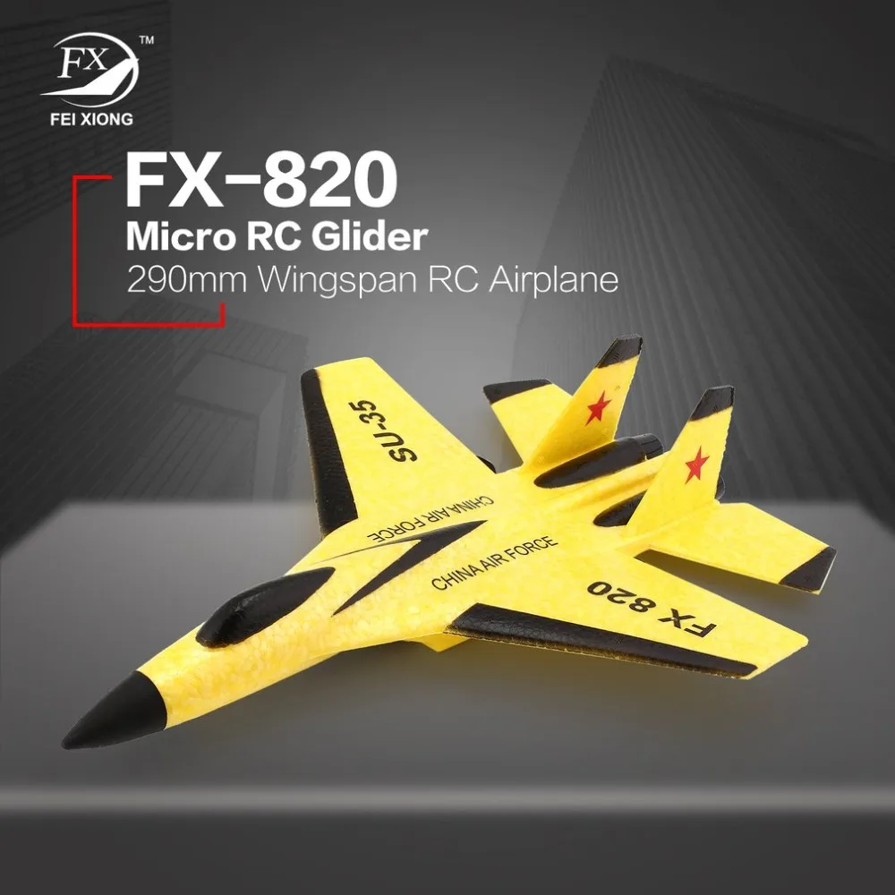 FX FX-820 2,4G 2CH пульт дистанционного управления SU-35 планер 290 мм размах крыльев EPP микро Крытый RC самолет с неподвижным крылом летательный аппарат БПЛА RTF