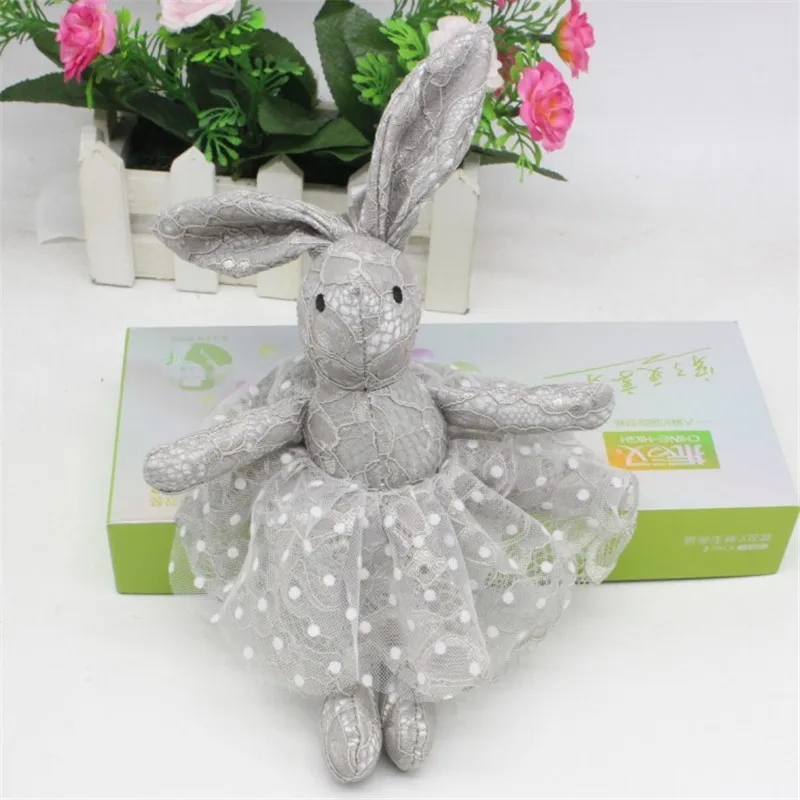

Lace Dress Rabbit Stuffed Plush Animal Bunny Toy Pets Fashion For Baby Girl Kid Gift Animal Doll Keychain cute plush