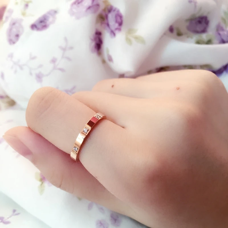 YUN RUO бренд 3 циркония CZ кольца для женщин и мужчин свадебные украшения Розовый золотой и серебряный цвета нержавеющая сталь 316 L подарок высокое качество