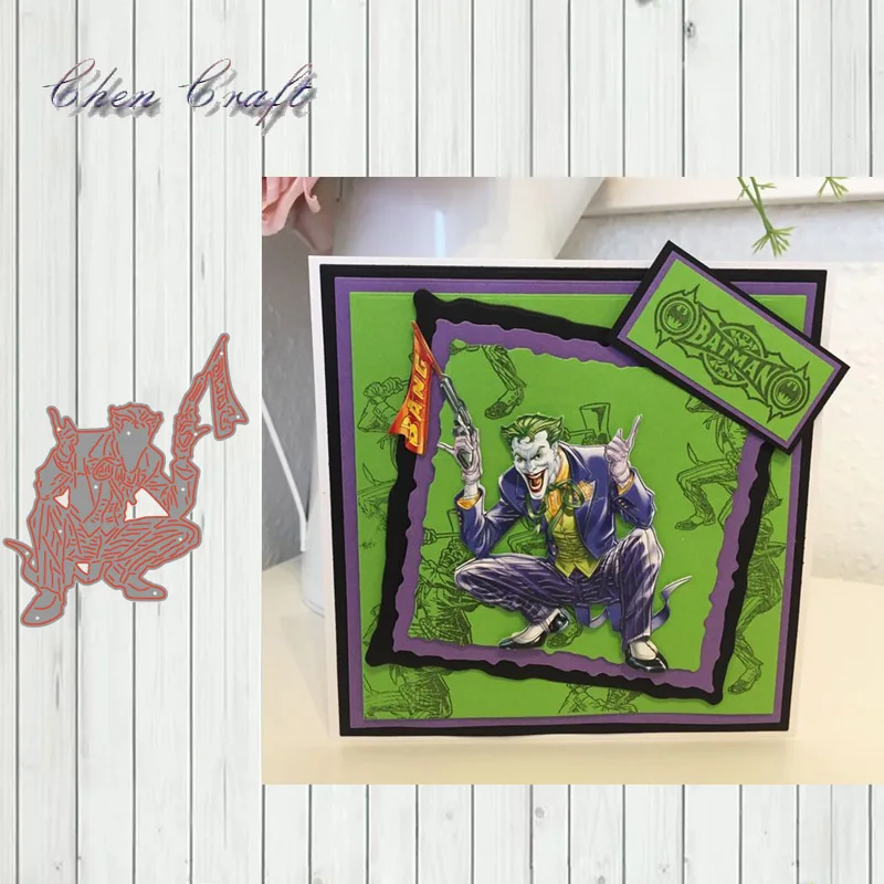 

Clown holding a command gun Metal Cutting Dies Stencils Scrapbooking Decorative Embossing Folder Carbon Steel Paper Card DIY