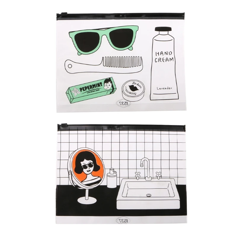 

Cool Korean Fashion PVC Bag A4 Waterproof Document Bag File Folder Stationery Organizer Portable Travel Outdoor Storage