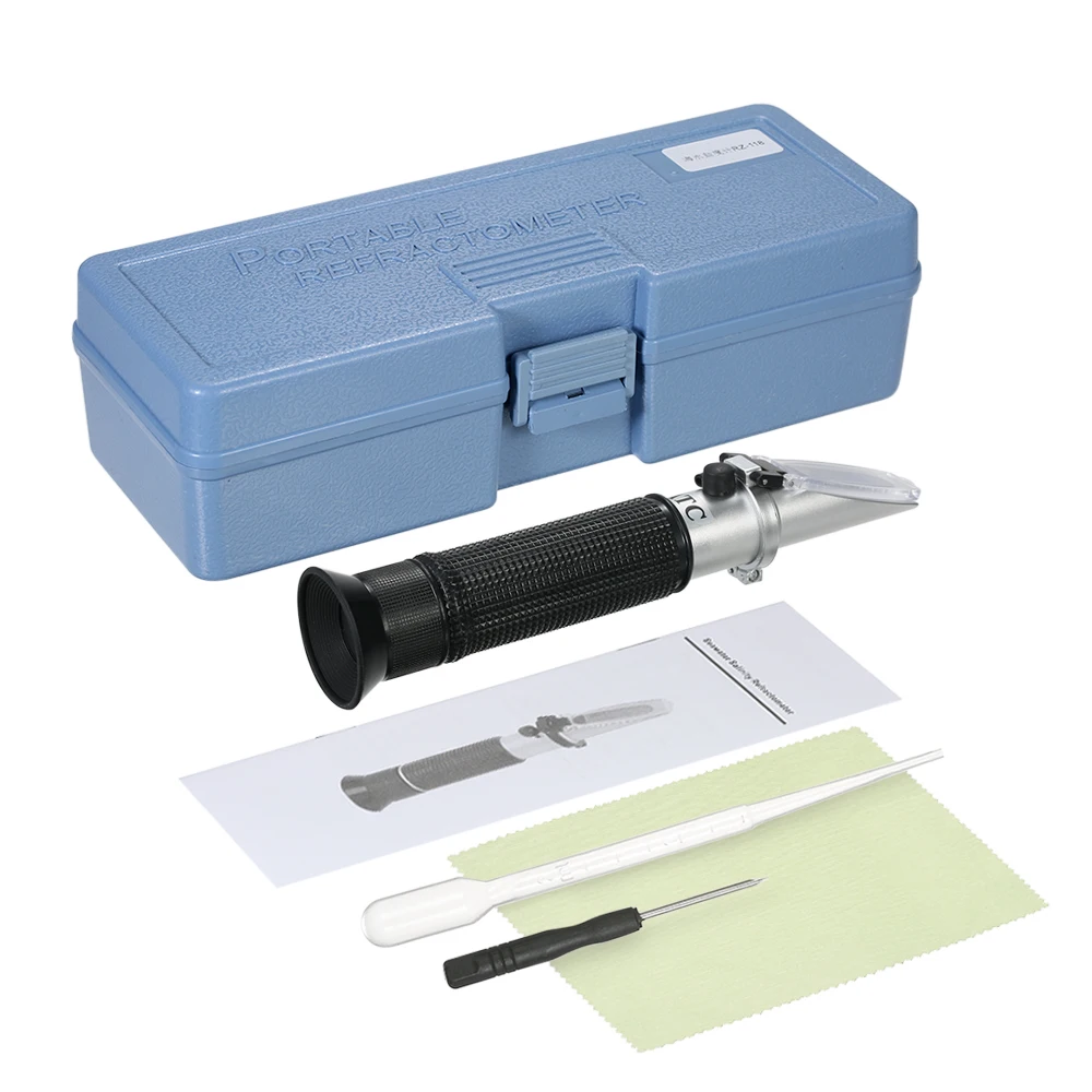 

Handheld ATC Salinometer Seawater Salinity Refractometer nitrate tester with 0-100% Measuring Range 1.00-1.07 Specific Gravity