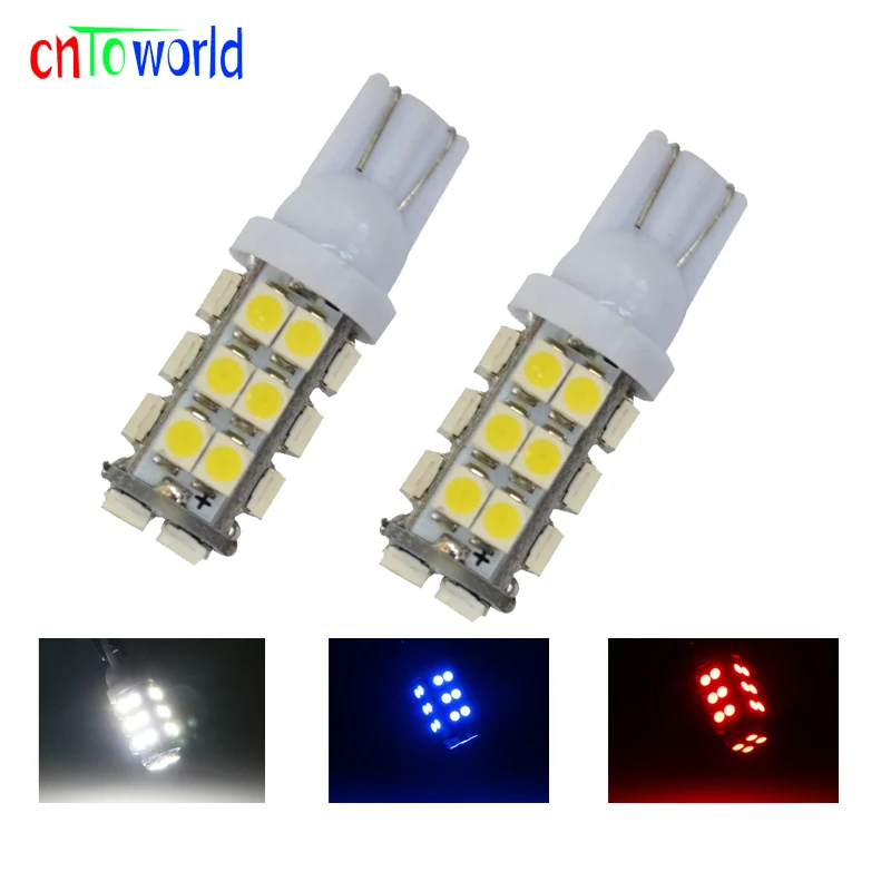  100x T10 28 Smd Led 168 194 W5W 1210 3528 Auto Car Led light LED Wedge Bulbs Light Lamp DC12V White Blue Red Yellow Green (1)