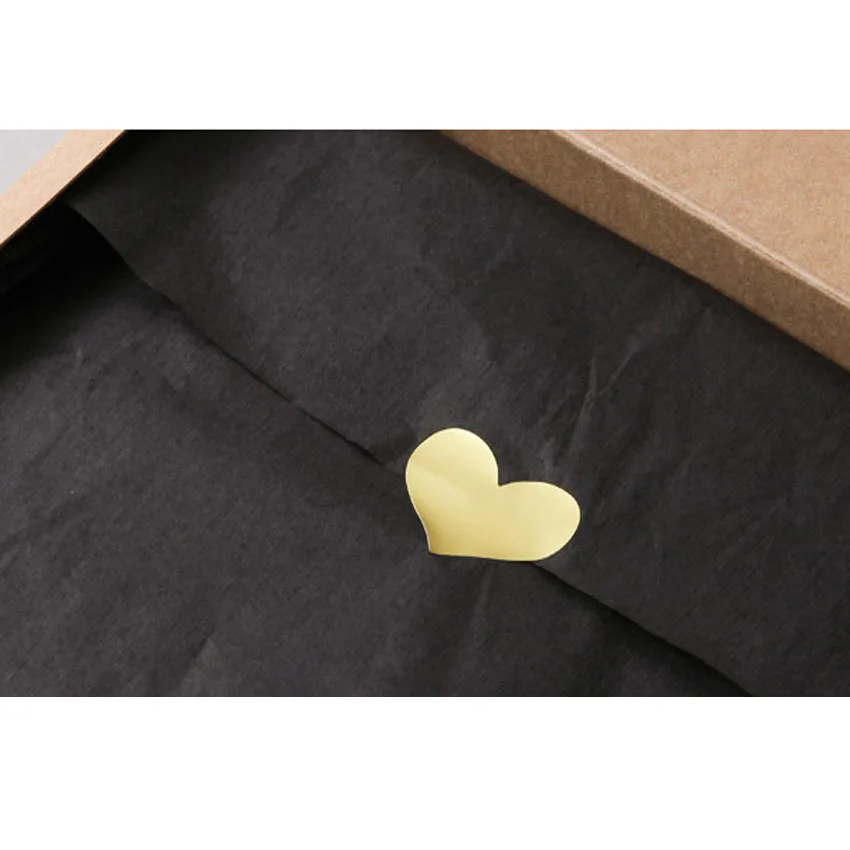 120pcs/pack Cute Blank Gold Heart Design Sealing Sticker Tags For Gift Packing Bag Box Home Wedding Decorative supplies