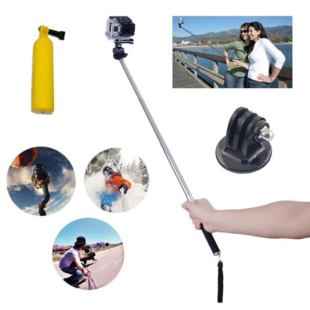 five-in-one-GoPro-Accessories-kit-Selfi-Stick-Monopod-Floating-Bobber-Tripod-Mount-adapter-Black-Sj4000