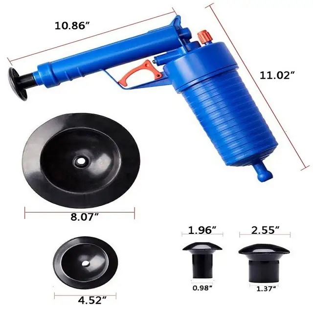 Us 13 92 35 Off Drop Shipping Home High Pressure Air Drain Blaster Pump Plunger Sink Pipe Clog Remover Toilets Bathroom Kitchen Cleaner Kit In Pumps