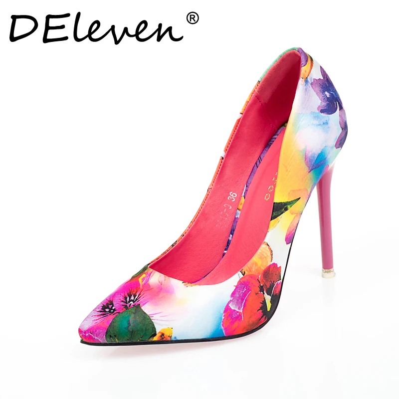 DEleven Latest Trend Style scarpe Flower Printing Pelle Sexy DEleven Pelle Latest Trend Style scarpe Flower Printing Pelle DEleven Sexy 214c39