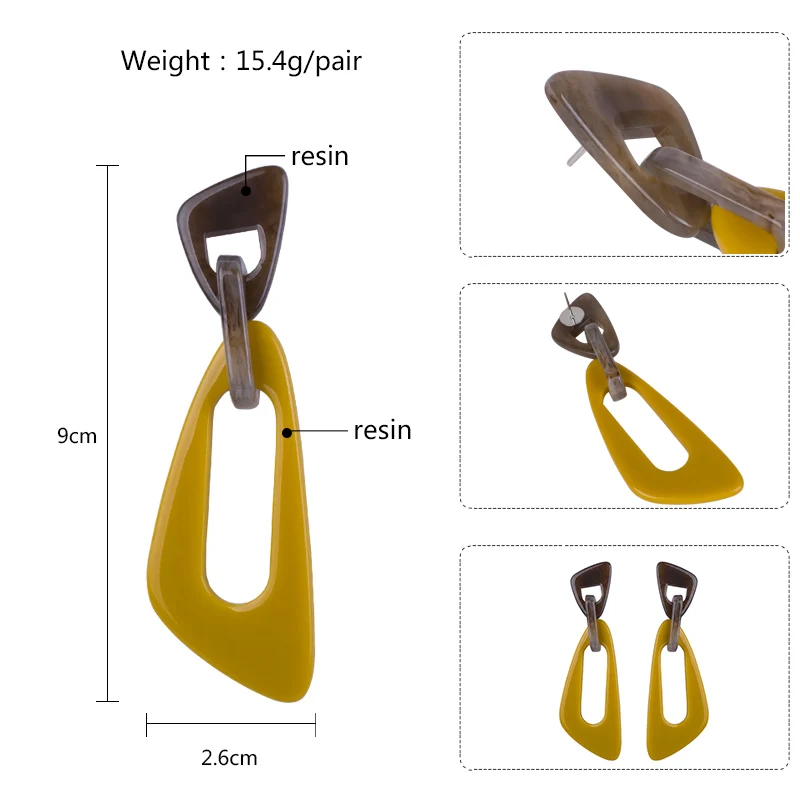 GUANLONG Classic Drop Fashion Resin Earrings for Women 2018 Statement Long Big Geometric Acrylic Dangling Earring Female Jewelry (5)