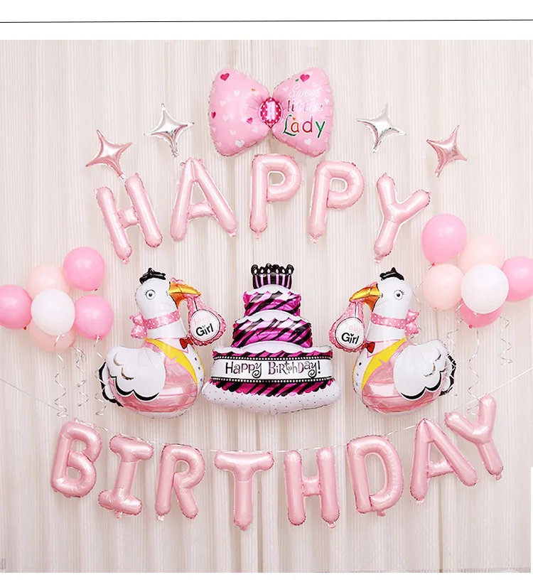 День рождения ребенка день рождения День рождения розовый синий цыпленок Тема воздушный шар посылка день рождения