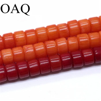 

Wholesale 4x6mm square Coral beads Natural Stone spacer Loose beads for jewelry making DIY Bracelets