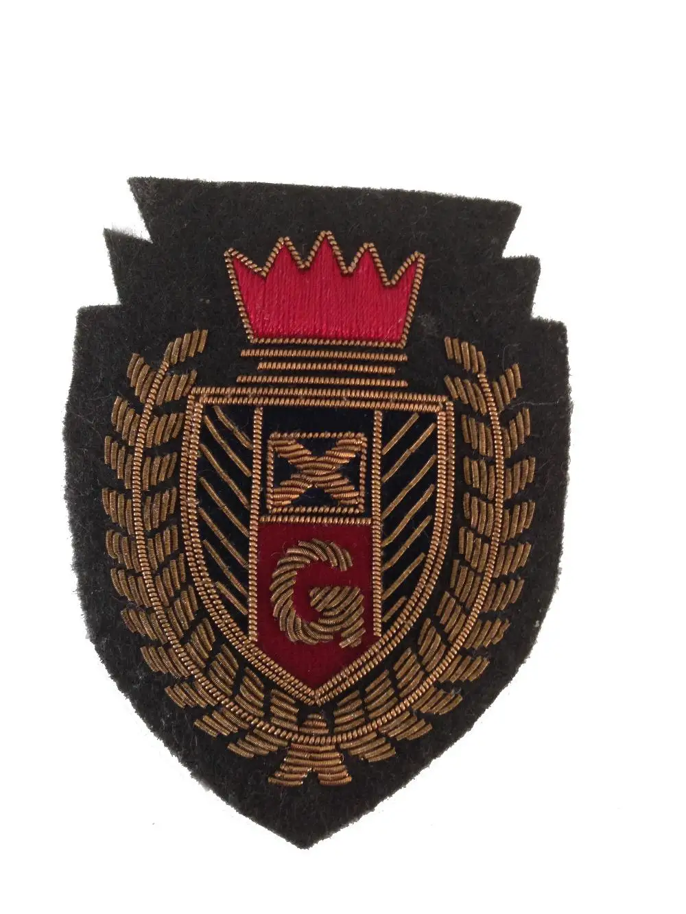 

Garment accessories, New style "CROWN" handmade bullion wire embroidery badge/patch for uniform or sweaters~~~~
