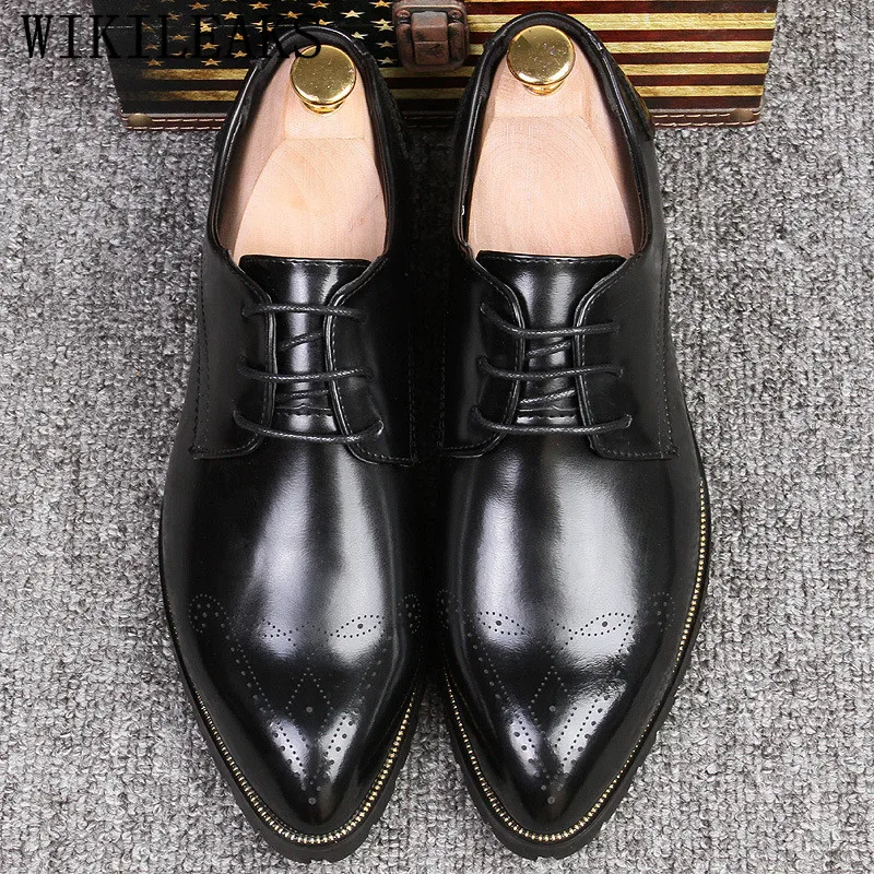 

italian luxury brand brogues oxford shoes for men pointed toe dress shoes men wedding shoes zapatos de hombre de vestir formal