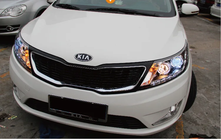 Автомобильный Стайлинг для Kia K2 фары 2011- K2 led фара светодиодный проектор DRL фар H7 Биксеноновая разрядная лампа высокой интенсивности для объектива