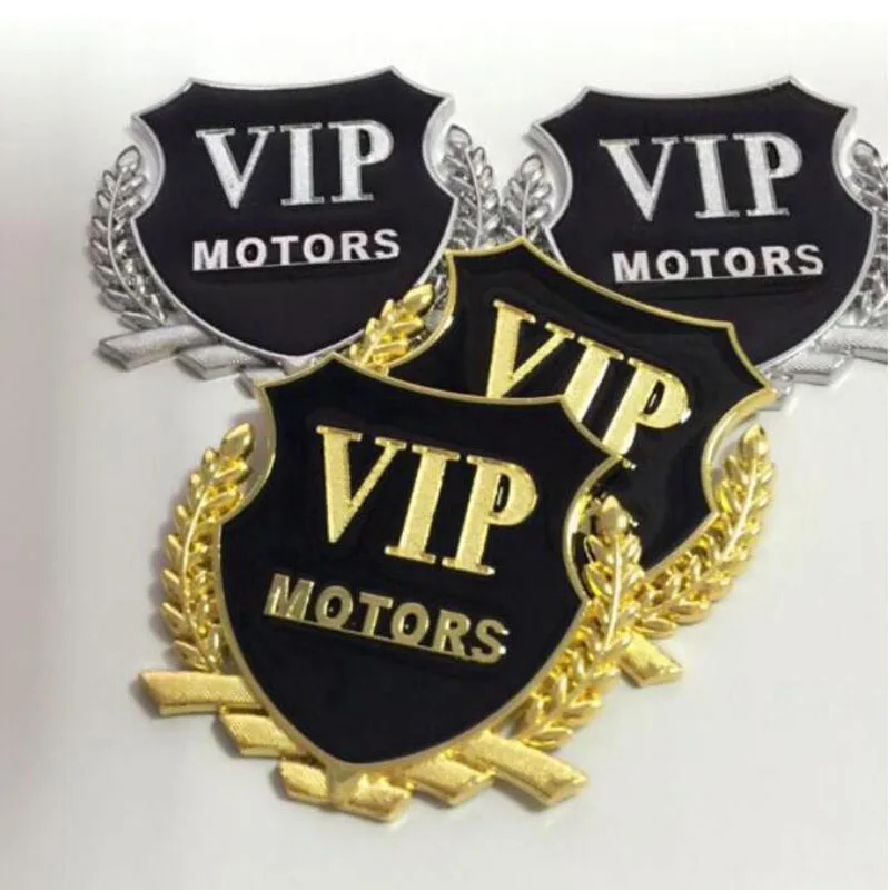 

Car Sticker 3D Logo Car Door Window Chrome Emblem Badge Body Decal Motorcycle Metal Decoration DIY VIP Stickers Auto Products