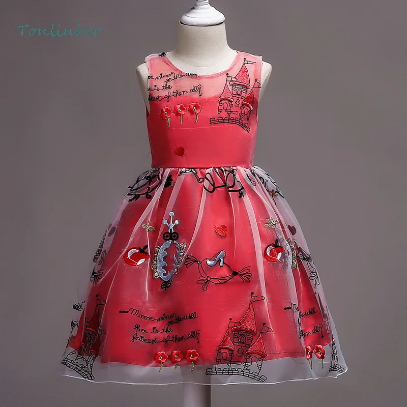 

Child christmas cute girl embroidered princess dress festival party performance dress children dress christmas party clothing