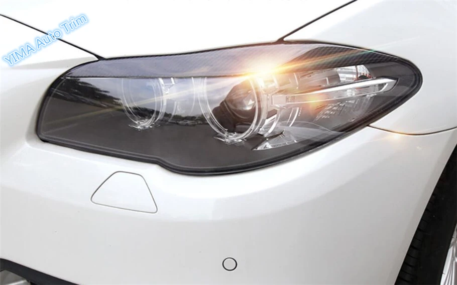 

Lapetus For BMW 5 Series 2014 - 2017 Plastic Auto Styling Front Head Light Lamp Eyelid Eyebrow Cover Trim / Carbon Fiber Style