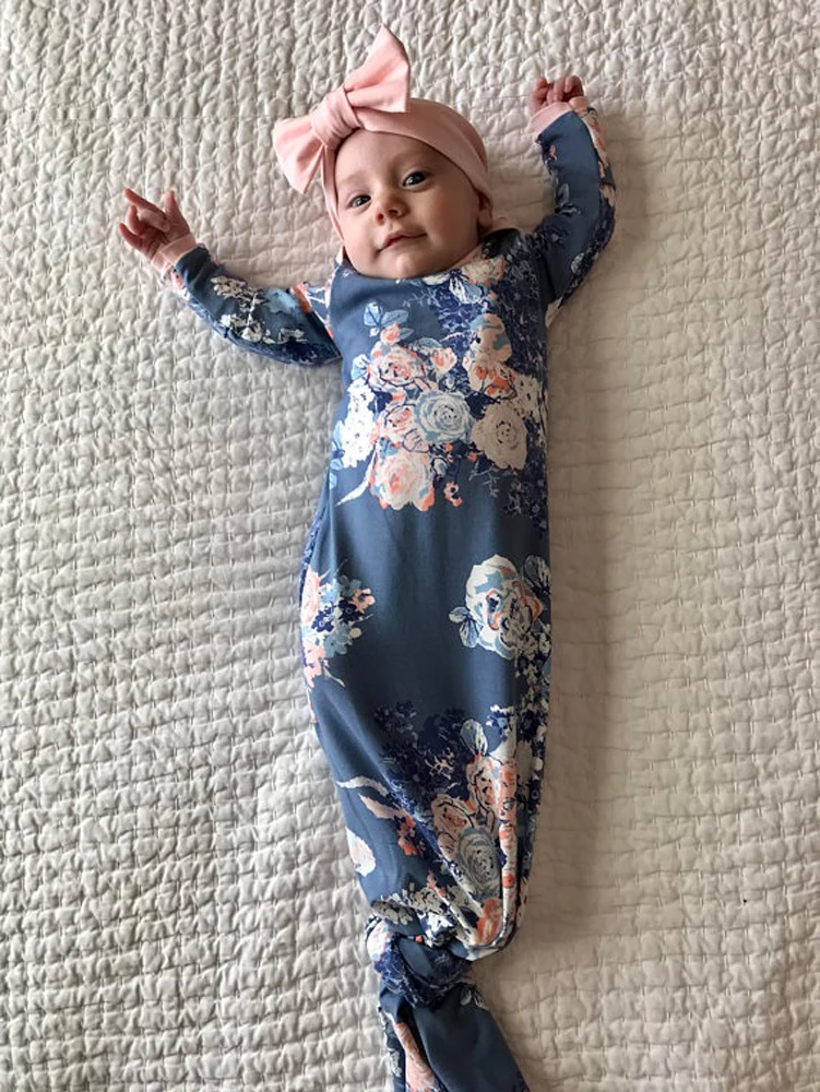 Мягкий хлопковый спальный мешок с цветочным рисунком для новорожденных, детское Пеленальное Одеяло, накидка с длинными рукавами для