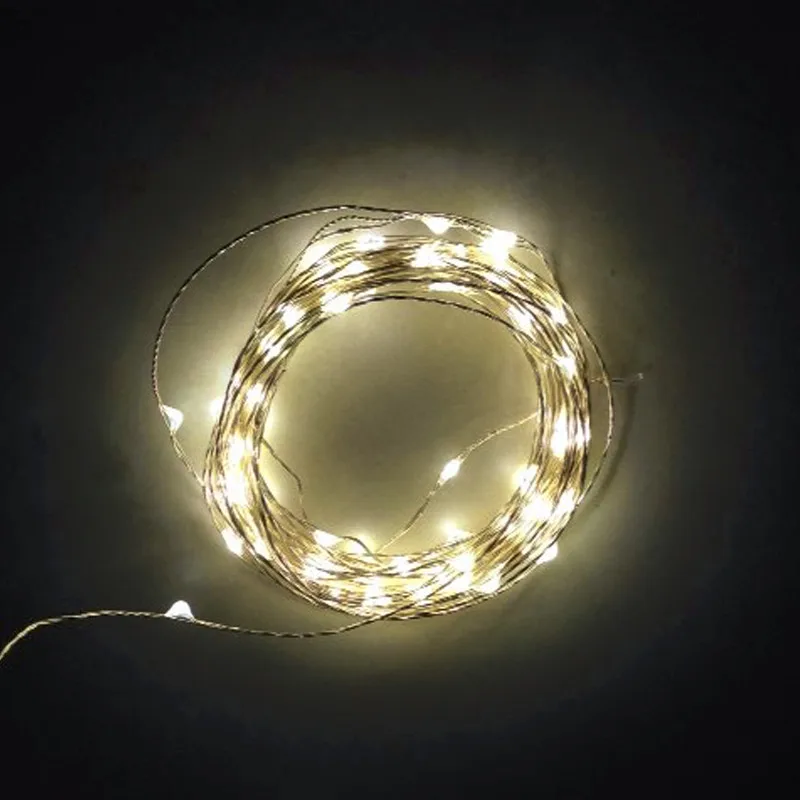 20 шт./лот 5 м/50 светильники с питанием от аккумулятора светодиодные гирлянда для использования вне помещения мигающие струнные светильники для свадьбы центральный