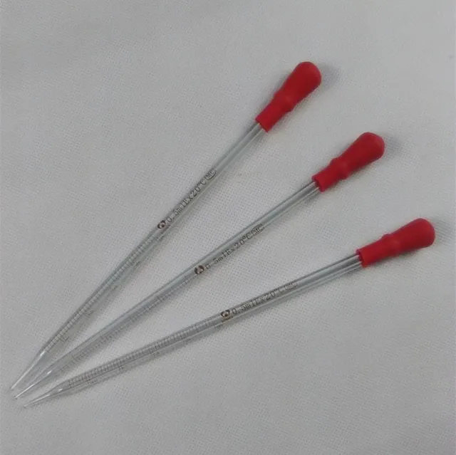 0.5ML Glass Graduated Dropper Pipettes Transfer Pipette With Red Rubber
