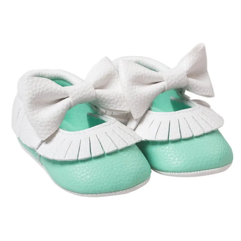 Baby Cute Bow Shoes Soft Sole Moccasin Newborn Babies PU leather Slip-on First Walker