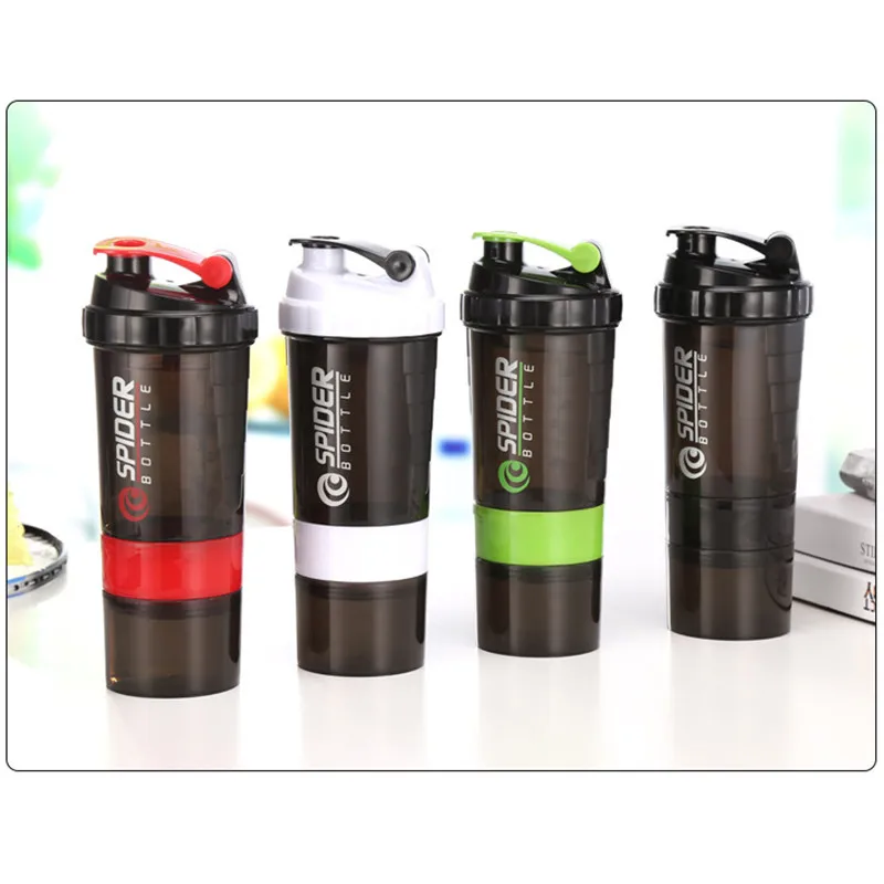 Promotion Protein Powder Shakes Milkshake Mixing Bottle Sports Fitness Kettle Spider Protein Shaker Sports Water Bottle