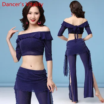 

Silver wire Material sexy belly dance costume adult dress practice 2 piece set (top +Trousers) M,L,XLfree shipping