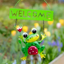 Железная лягушка животное Добро пожаловать карты балкон открытый стены украшения сада
