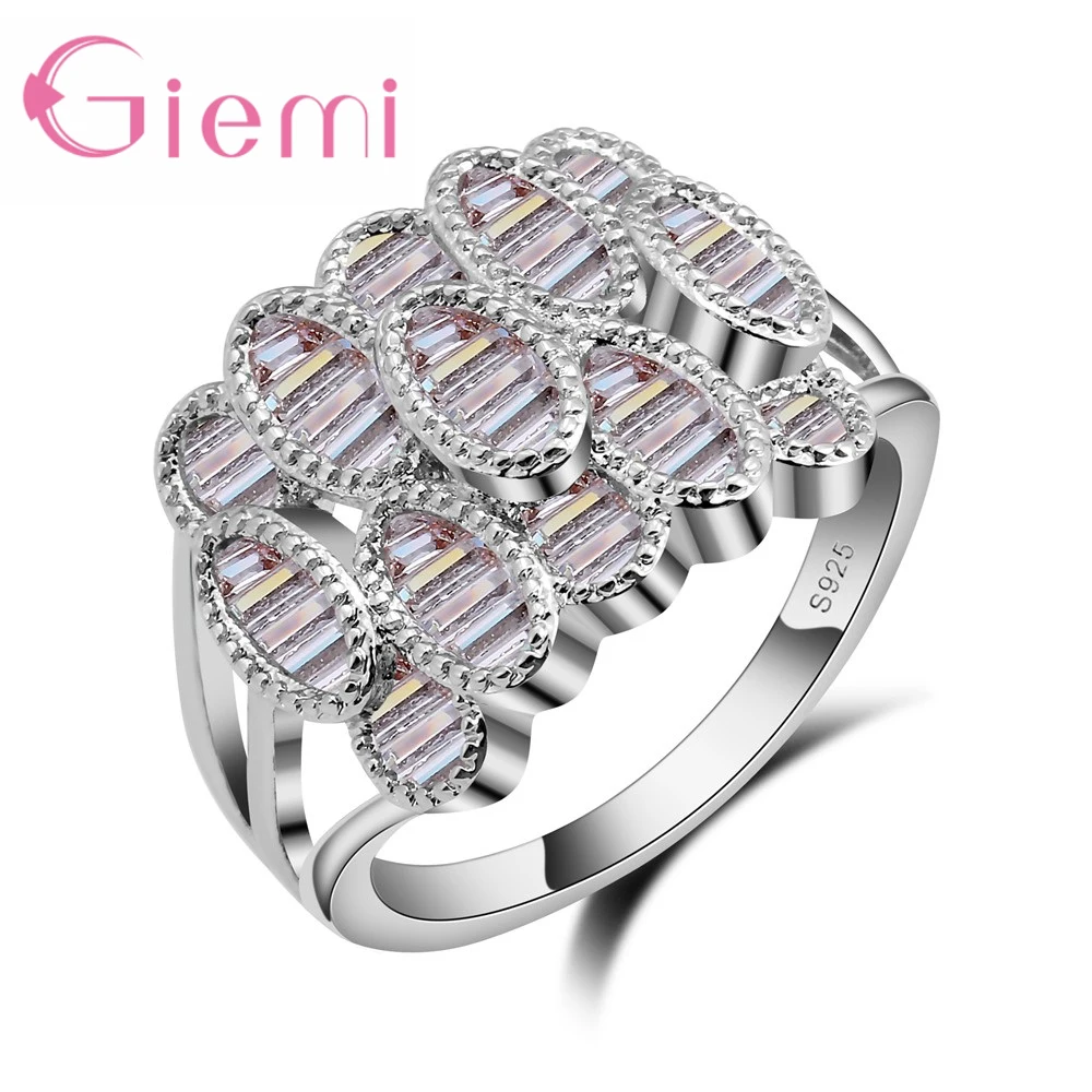 925 Sterling Silver Jewelry Accessories For Wedding Party Vintage Cubic Zirconia Crystal Rings Femme Top Quality | Украшения и