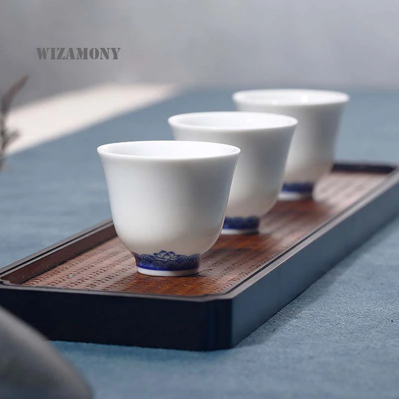 2 шт. Большая распродажа! WIZAMONY Китайская Голубая и Белая Глазурь Фарфоровая кунг-фу чайная чашка чайное блюдце чаша для чая чайный набор чайный горшок кофейная чашка
