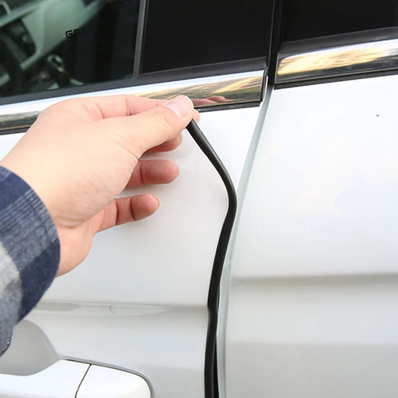 Yosoo 5M Car Door Edge Protector Door Trim Moulding Edge Guard Rubber Strip Anti-Scratch Black 