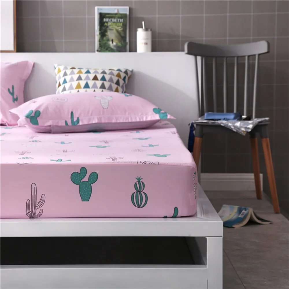 

150x200cm/180x200cm New Arrive 3 in 1 Sheet Mattress Cover Printing Bedding Linens Bed Sheets With Elastic Band Protector#287711