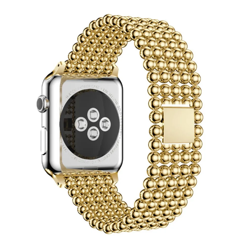 Ремешок хохлатый из нержавеющей стали для Apple Watch 5 4 Band 44 мм 40 браслет наручных