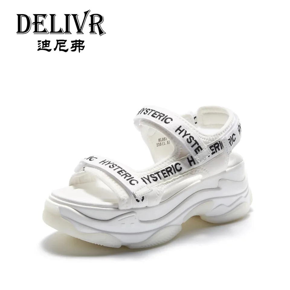 

Delivr White Sandal Woman Lycra 2019 Summer New Platforms Womens Sandals Ladies Thick Sole Harajuku Schoenen Vrouw Sandalen