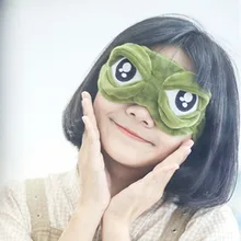 Güzel kurbağa gözler uyku göz maskesi elastik bandaj siperliği kapak Eyepatch Blindfolds uçuş seyahat ofis gece uyku