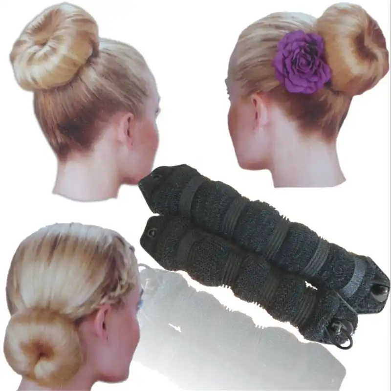 2pcs Women Hair Styling Former Magic Sponge Bun Maker Donut Ring