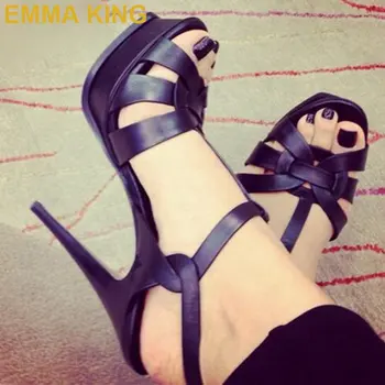

EMMA KING Runway Women Sandals 2019 Summer Woman High Heels Gladiator Sandals Platform Thin High Pumps Sexy Sandals Women Shoes