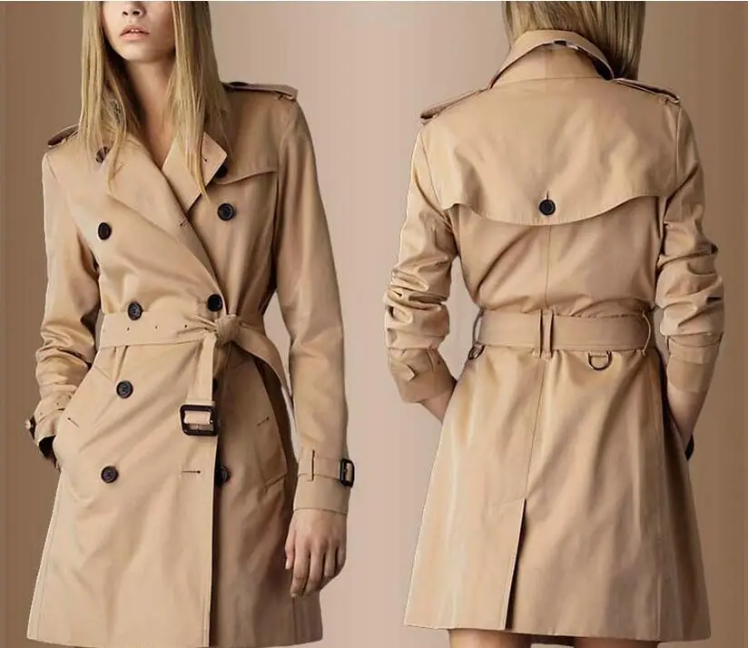 

S--5XL HOT 2019 Spring Women New Fashion Long Double-breasted Trench Coat